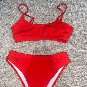 Classic red bathing suit
